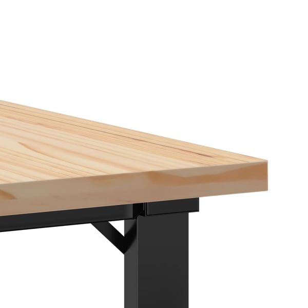 vidaXL Salongbord O-ramme 70x70x40,5 cm heltre furu og stål