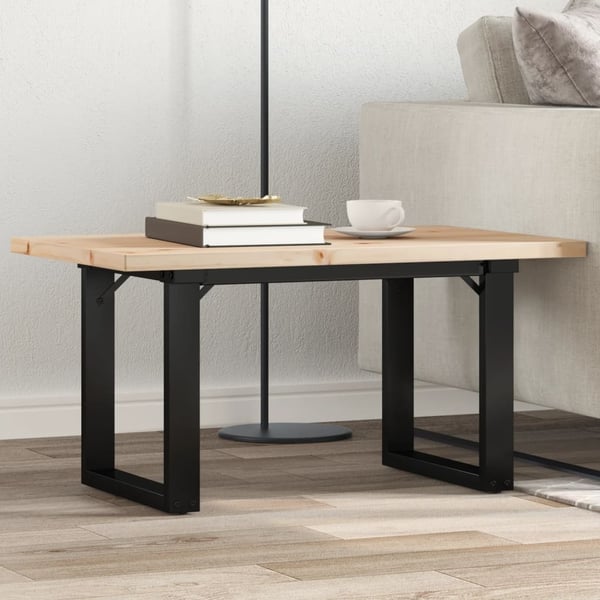vidaXL Salongbord O-ramme 80x50x40,5 cm heltre furu og stål