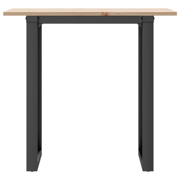 vidaXL Spisebord O-ramme 80x50x75 cm heltre furu og stål