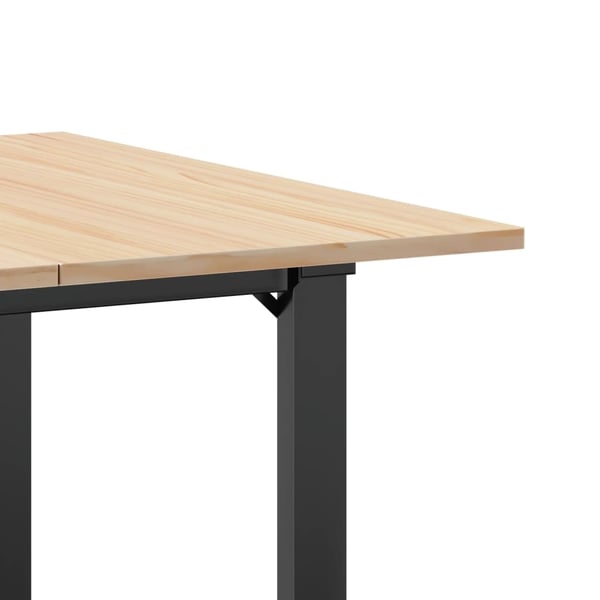 vidaXL Spisebord O-ramme 80x80x75 cm heltre furu og stål