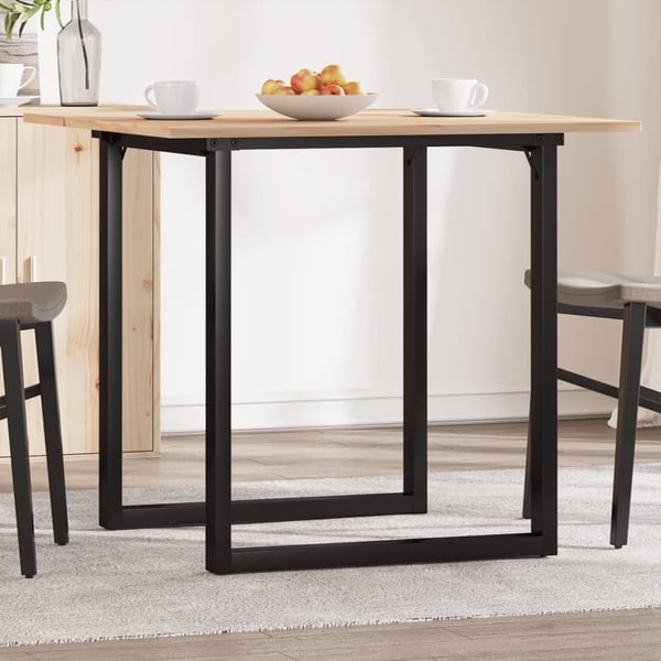 vidaXL Spisebord O-ramme 80x80x75 cm heltre furu og stål