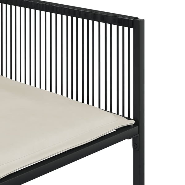 vidaXL spisebordssæt til haven 7 dele med hynder polyrattan sort