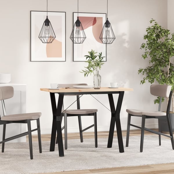 vidaXL Spisebord Y-ramme 100x50x75,5 cm heltre furu og stål