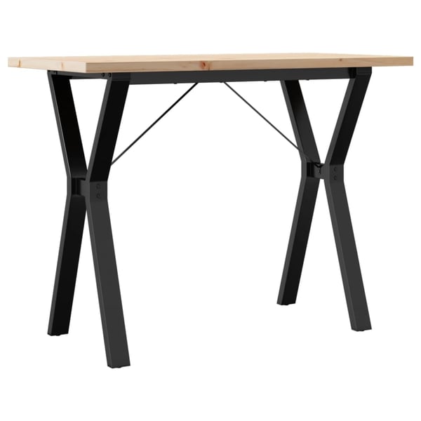 vidaXL Spisebord Y-ramme 100x50x75,5 cm heltre furu og stål