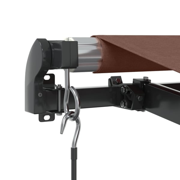 vidaXL Manuell uttrekkbar markise med LED brun 400x300 cm
