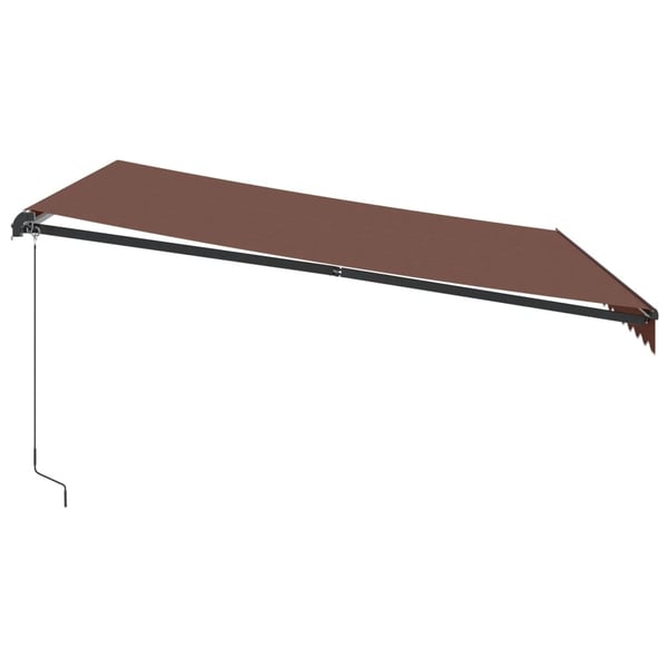 vidaXL Manuell uttrekkbar markise med LED brun 400x300 cm