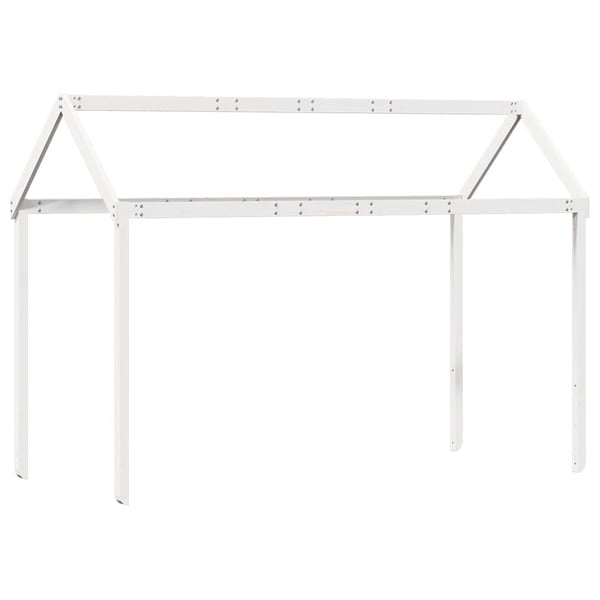 vidaXL Høyseng med tak hvit 90x200 cm heltre furu