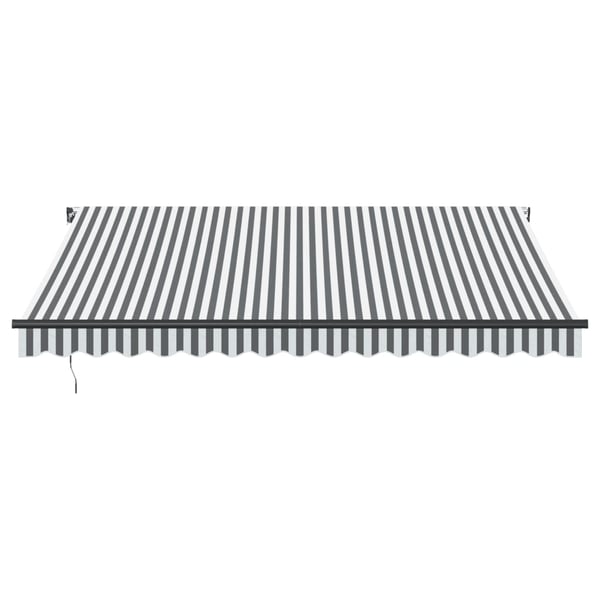 vidaXL Manuell uttrekkbar markise med LED antrasitt og hvit 400x300 cm