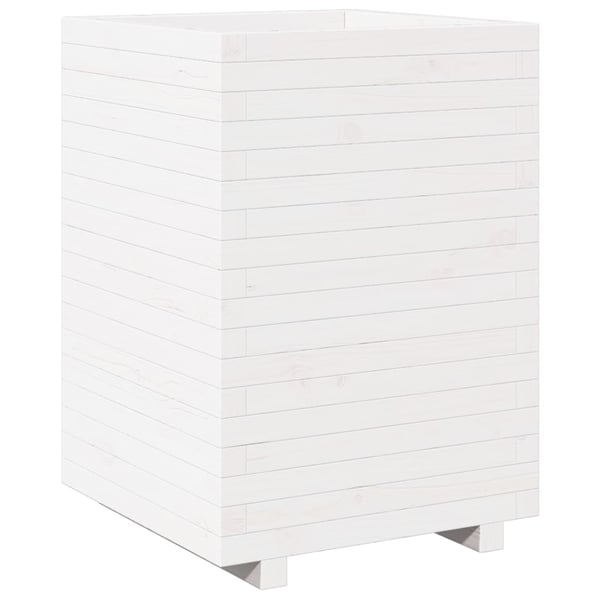 vidaXL Plantekasse hvit 50x50x72,5 cm heltre furu