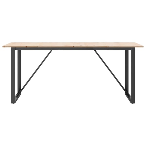 vidaXL Spisebord O-ramme 180x90x75 cm heltre furu og stål