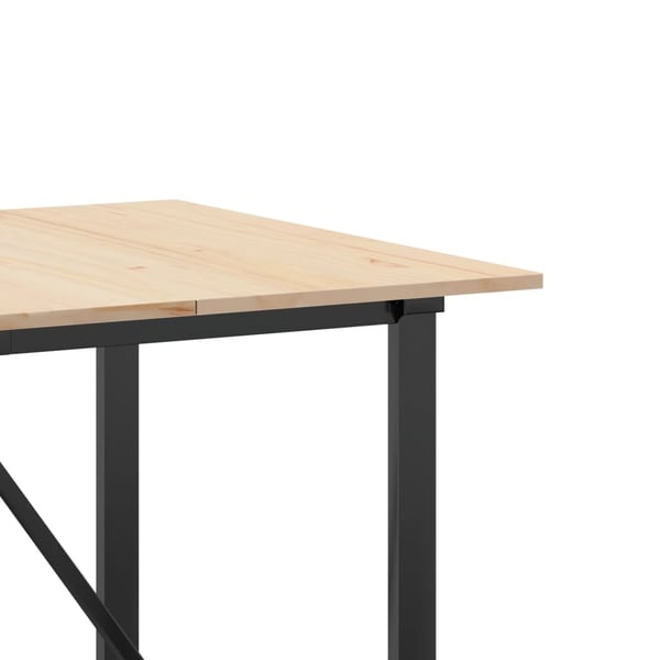 vidaXL Spisebord O-ramme 180x90x75 cm heltre furu og stål