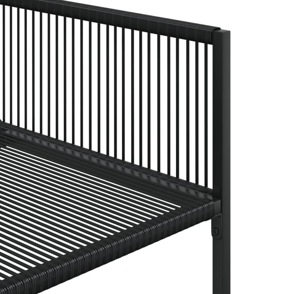 vidaXL spisebordssæt til haven 9 dele polyrattan sort