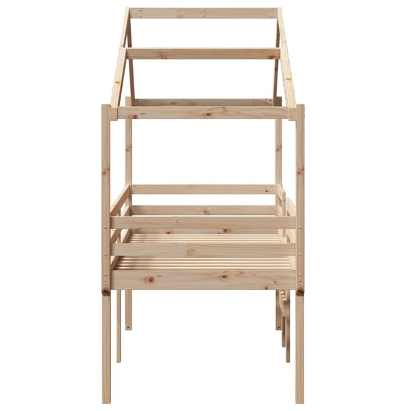 vidaXL Høyseng med tak 90x190 cm heltre furu