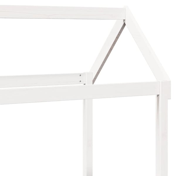 vidaXL Sett med dagseng og benk med tak hvit 80x200 cm heltre furu