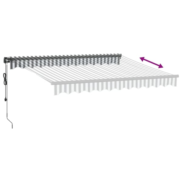 vidaXL Automatisk uttrekkbart markise antrasitt og hvit 300x250 cm