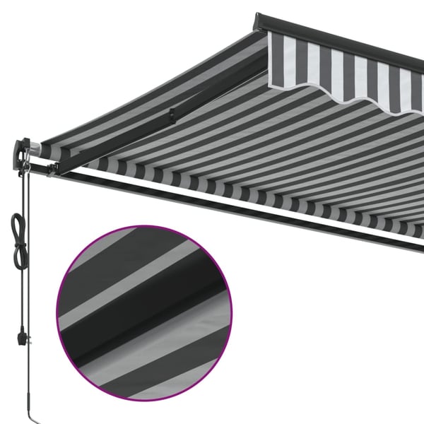 vidaXL Automatisk uttrekkbart markise antrasitt og hvit 300x250 cm
