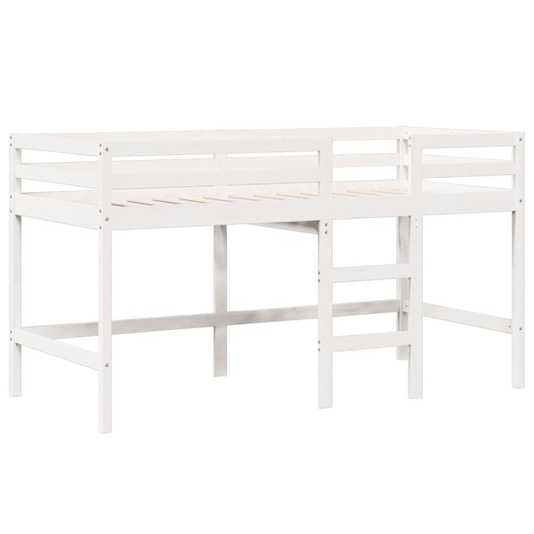 vidaXL Høyseng med tak hvit 90x190 cm heltre furu