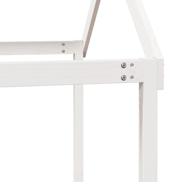 vidaXL køjeseng med tag 90x190 cm massivt fyrretræ hvid