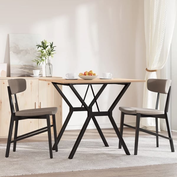 vidaXL Spisebord Y-ramme 80x80x75 cm heltre furu og stål