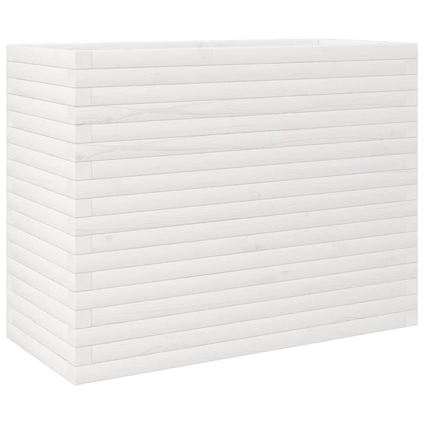 vidaXL plantekasse 90x40x68,5 cm massivt fyrretræ hvid