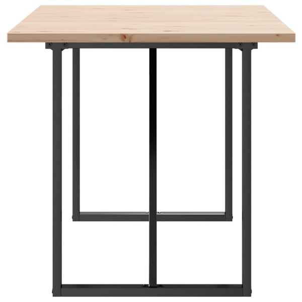 vidaXL Spisebord O-ramme 160x80x75,5 cm heltre furu og stål