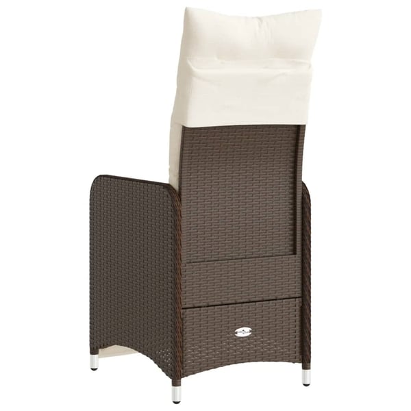 vidaXL havestole 2 stk. med lænefunktion og hynder polyrattan brun