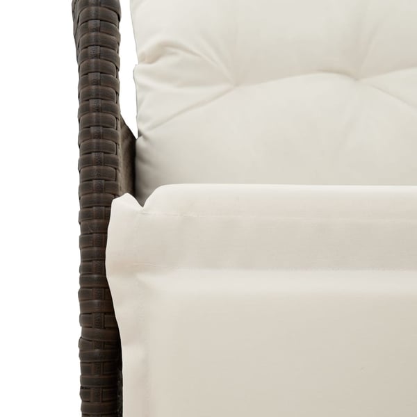 vidaXL 2-personers havesofa med bord og lænefunktion polyrattan brun