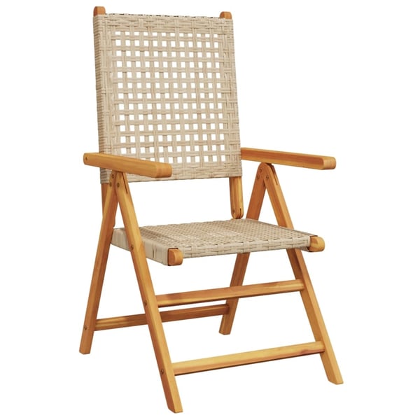 vidaXL Hagestoler 2 stk beige heltre akasie og polyrotting