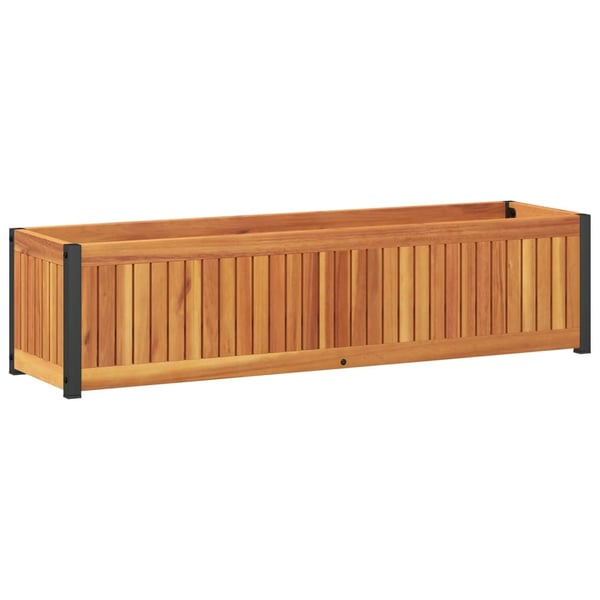 vidaXL Plantekasse 110x30x27,5 cm helte akasie og stål