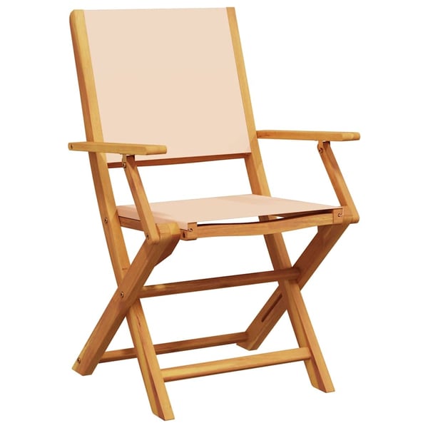 vidaXL havestole 2 stk. massivt akacietræ og stof beige