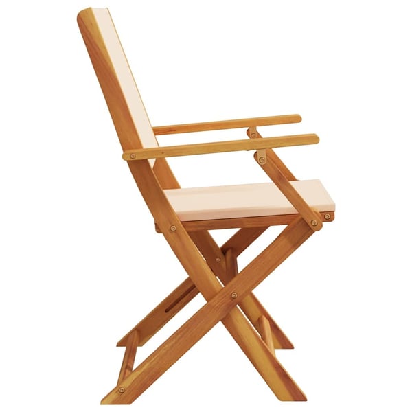 vidaXL havestole 2 stk. massivt akacietræ og stof beige