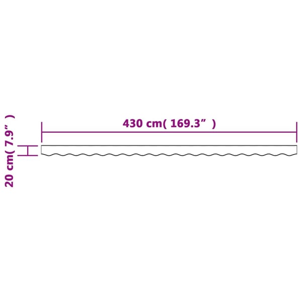 vidaXL Erstatningsstoff for markisekappe blå og hvit stripe 450 cm
