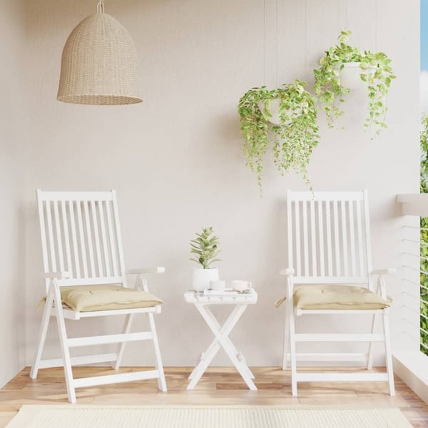 vidaXL stolehynder 2 stk. 40x40x7 cm oxfordstof beige