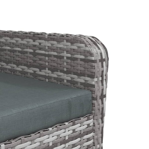 vidaXL havestol med fodskammel polyrattan grå