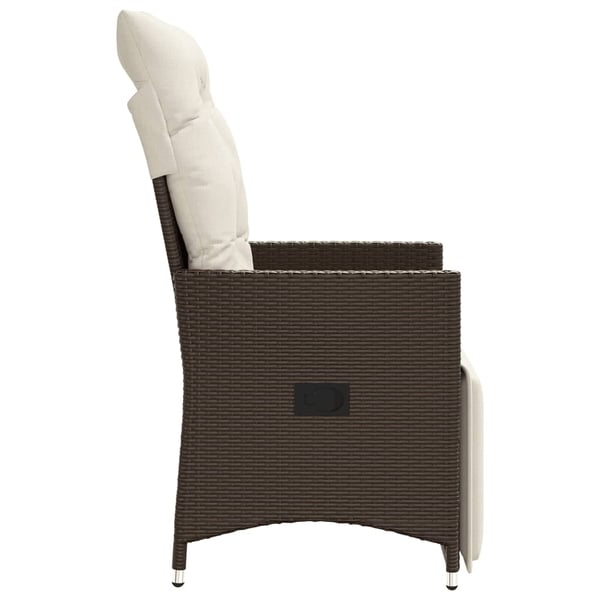 vidaXL havestole 2 stk. med lænefunktion og hynder polyrattan brun