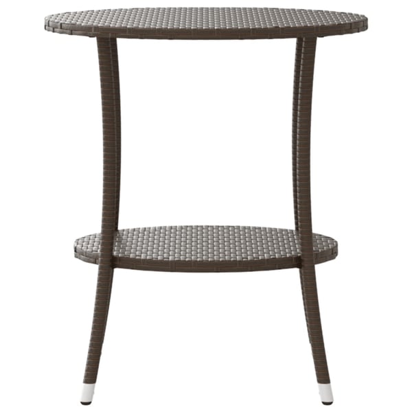vidaXL havestole 2 stk. med lænefunktion og bord polyrattan brun