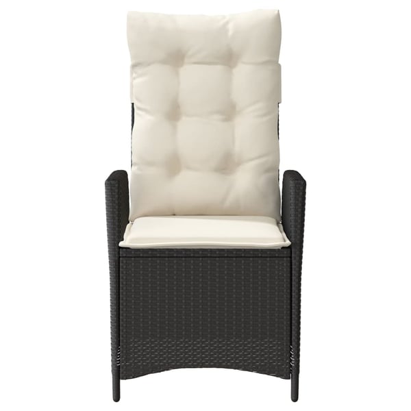 vidaXL havestole med hynder 2 stk. justerbart ryglæn polyrattan sort
