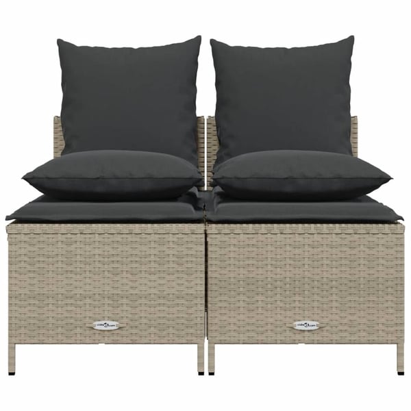 vidaXL sofasæt til haven 4 dele med hynder polyrattan lysegrå