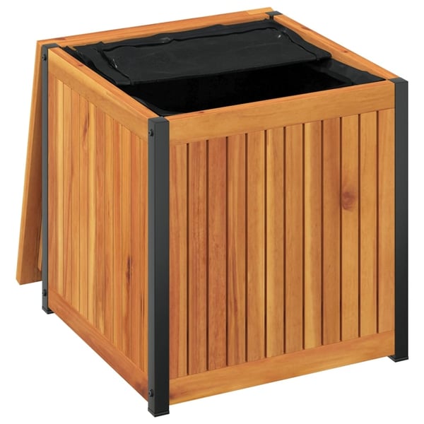 vidaXL Puteboks 45x45x45/53 cm heltre akasie og stål