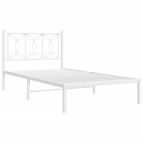 vidaXL sengeramme med sengegavl 107x203 cm metal hvid
