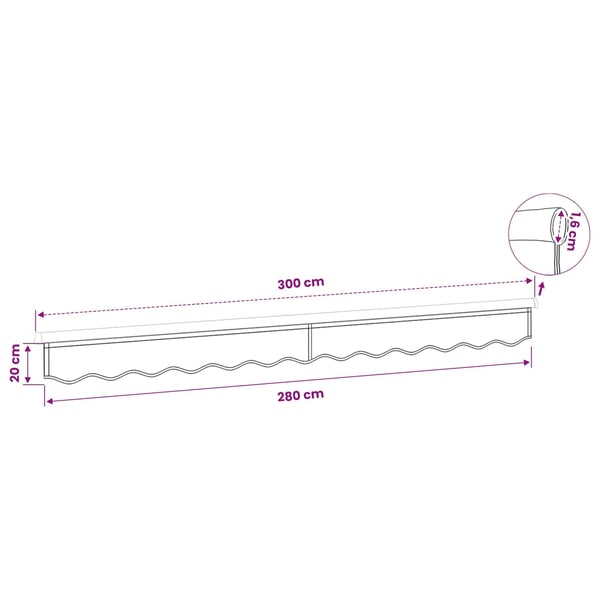 vidaXL Vaihtokangas markiisin helma kermaraidallinen 300 cm