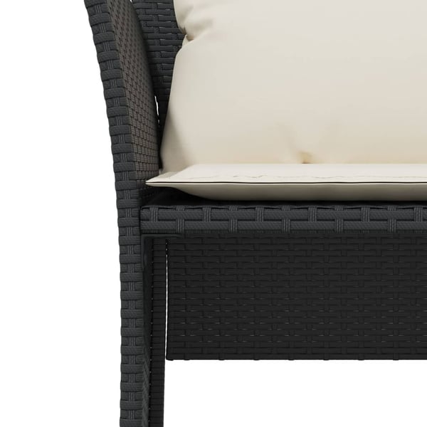 vidaXL havestol med fodskammel polyrattan sort