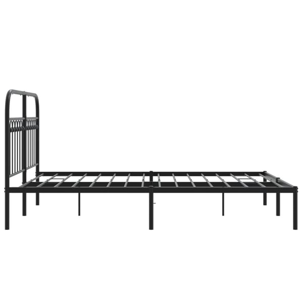vidaXL Sengeramme i metall med hodegavl svart 135x190 cm
