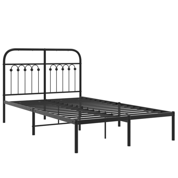 vidaXL Sengeramme i metall med sengegavl svart 120x200 cm
