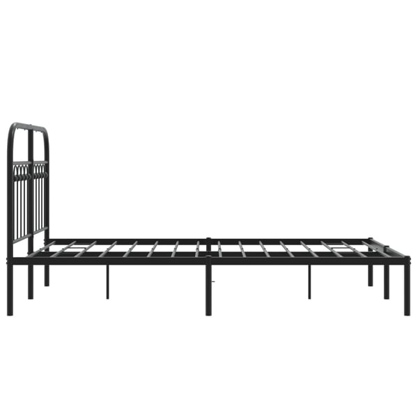 vidaXL Sengeramme i metall med sengegavl svart 120x200 cm