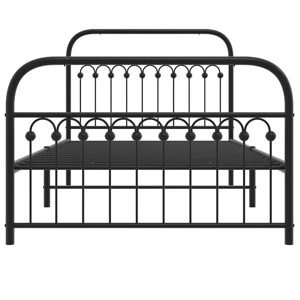 vidaXL Sengeramme i metall med hode- og fotgavl svart 107x203 cm
