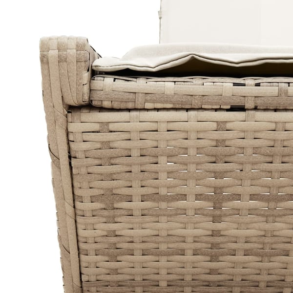 vidaXL solseng med hynder polyrattan beige