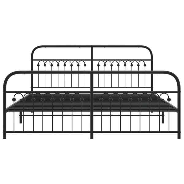 vidaXL Sengeramme i metall med hode- og fotgavl svart 183x213 cm