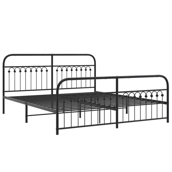vidaXL Sengeramme i metall med hode- og fotgavl svart 183x213 cm