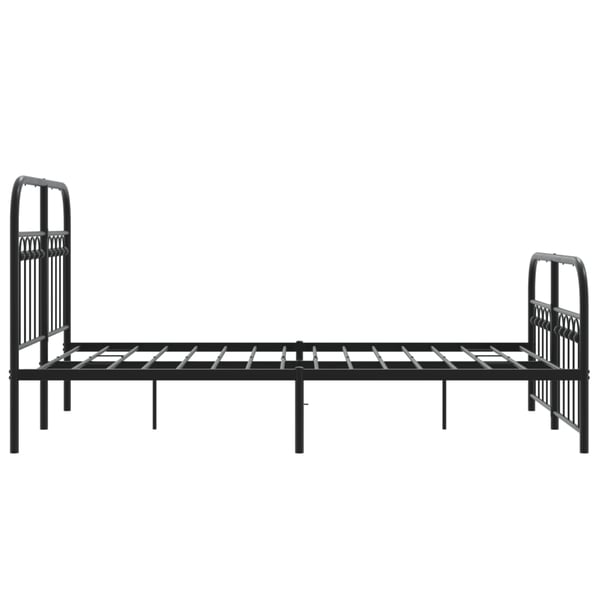 vidaXL Sengeramme i metall med hode- og fotgavl svart 120x190 cm